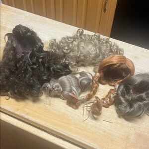 Colorful Doll Hair Wig Set